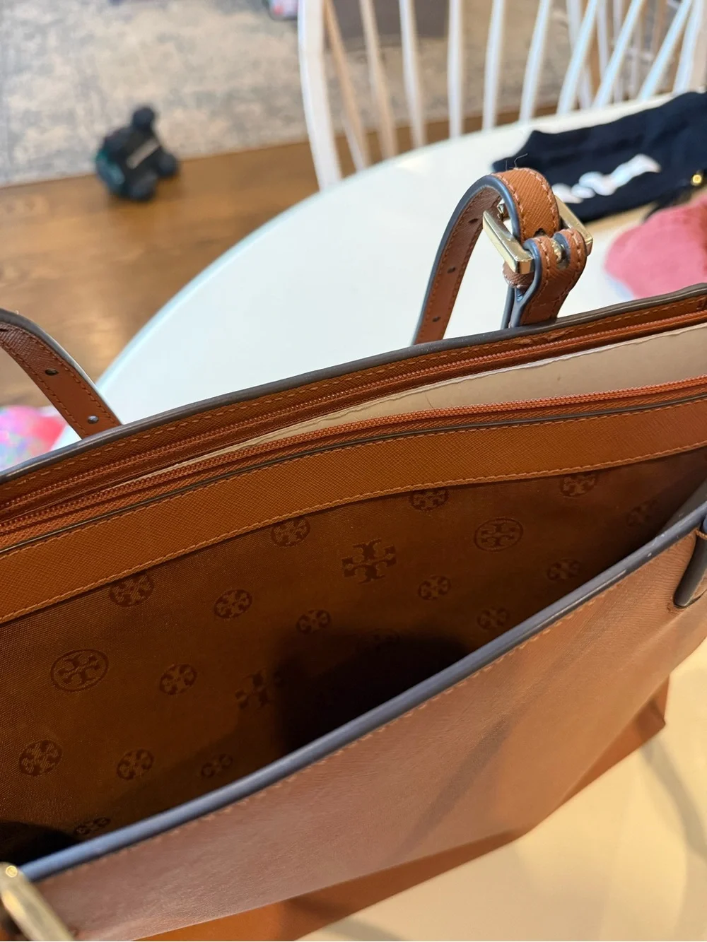 Tory Burch York Buckle Tote cognac Saffiano